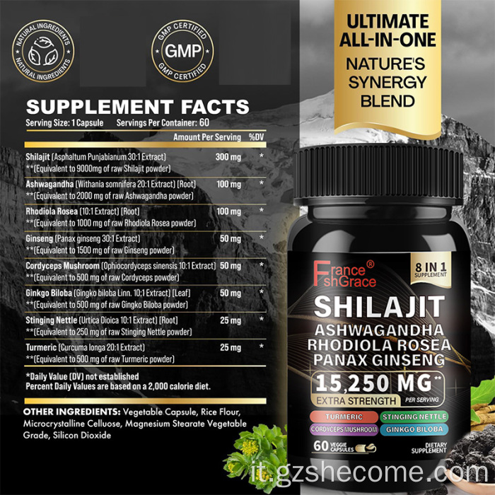 Hight Quality Shilajit Extract con alternativa organica